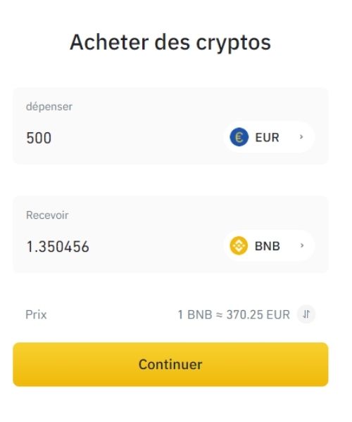 achat bnb binance